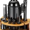 Kit Cocktail 12 Pièces en Acier Inoxydable et Bambou noir