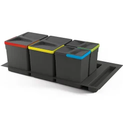 Kit de poubelles de cuisine avec base 2 bacs de 12 litres Recycle