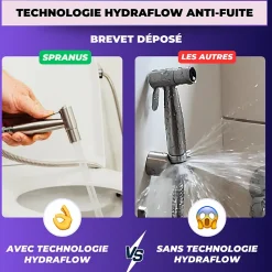 Kit Douchette WC avec Robinet 3 voies (Brevet Déposé) - Marque Française - Qualité supérieure - Expert WC