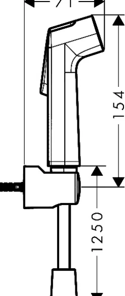 Kit hygiène WC 1 jet avec support et flexible, chrome, Hansgrohe EcoSmart