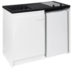 Kitchenette complète vitrocéramique blanc H. 94,5 x l. 120 cm
