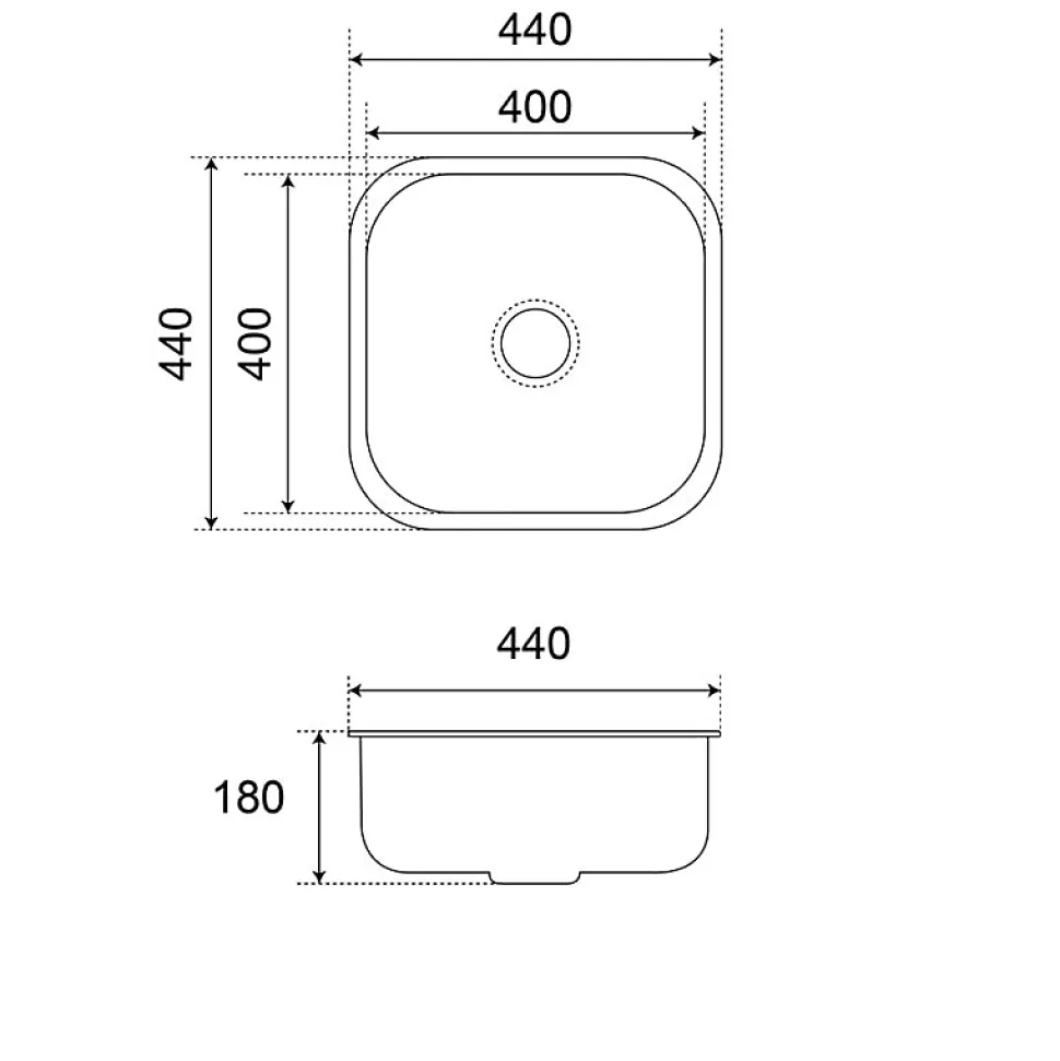 Kitchenette K55 - 180 cm - Façades : Gris - Plan de travail : Noir - Crédences : Oui - Evier