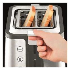 KRUPS KH442D10 Control Line Grille-pain inox, Toaster 2 fentes larges, Remontee extra haute, Fonctions rechauffage et decongelat