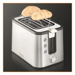 KRUPS KH442D10 Control Line Grille-pain inox, Toaster 2 fentes larges, Remontee extra haute, Fonctions rechauffage et decongelat