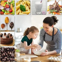 KS5000 BKCR Balance de cuisine Capacité 5 kg Affichage numérique Ajout de poids Précision 1 g Bol 2L Pâtisserie Courrier Duronic