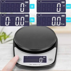 KS5000 BKCR Balance de cuisine Capacité 5 kg Affichage numérique Ajout de poids Précision 1 g Bol 2L Pâtisserie Courrier Duronic