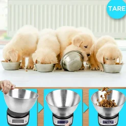 KS5000 BKSS Balance de cuisine Capacité 5 kg Affichage numérique Ajout de poids Précision 1 g Bol 2,5L Pâtisserie Courrier Duronic