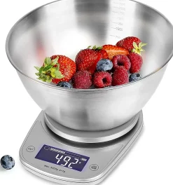 KS5000 SRSS Balance de cuisine Capacité 5 kg Affichage numérique Ajout de poids Précision 1 g Bol 2,5L Pâtisserie Courrier Duronic