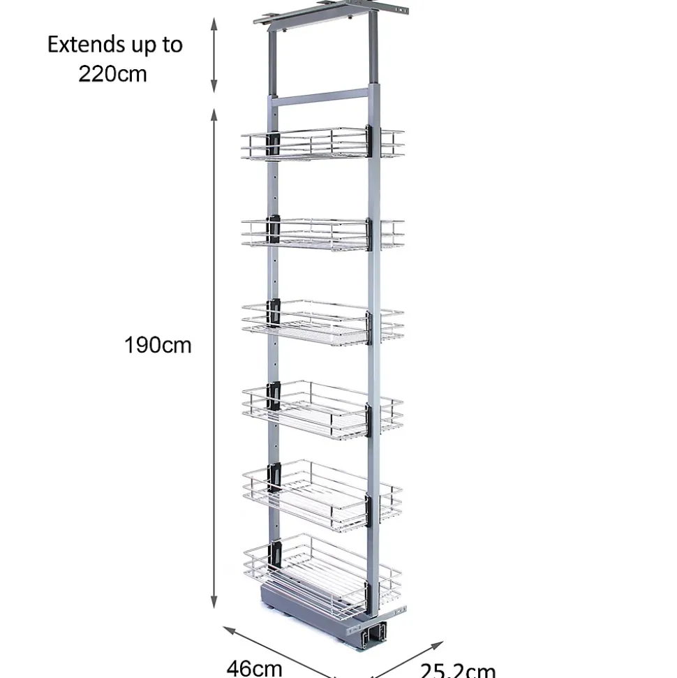 KuKoo Garde-Manger Coulissant de Cuisine 190-220cm Hauteur