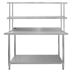 KuKoo Plan de Travail 150 cm avec Étagère d'Appoint à 2 Niveaux