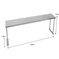 KuKoo Plan de Travail 150 cm avec Étagère d'Appoint à 1 Niveau