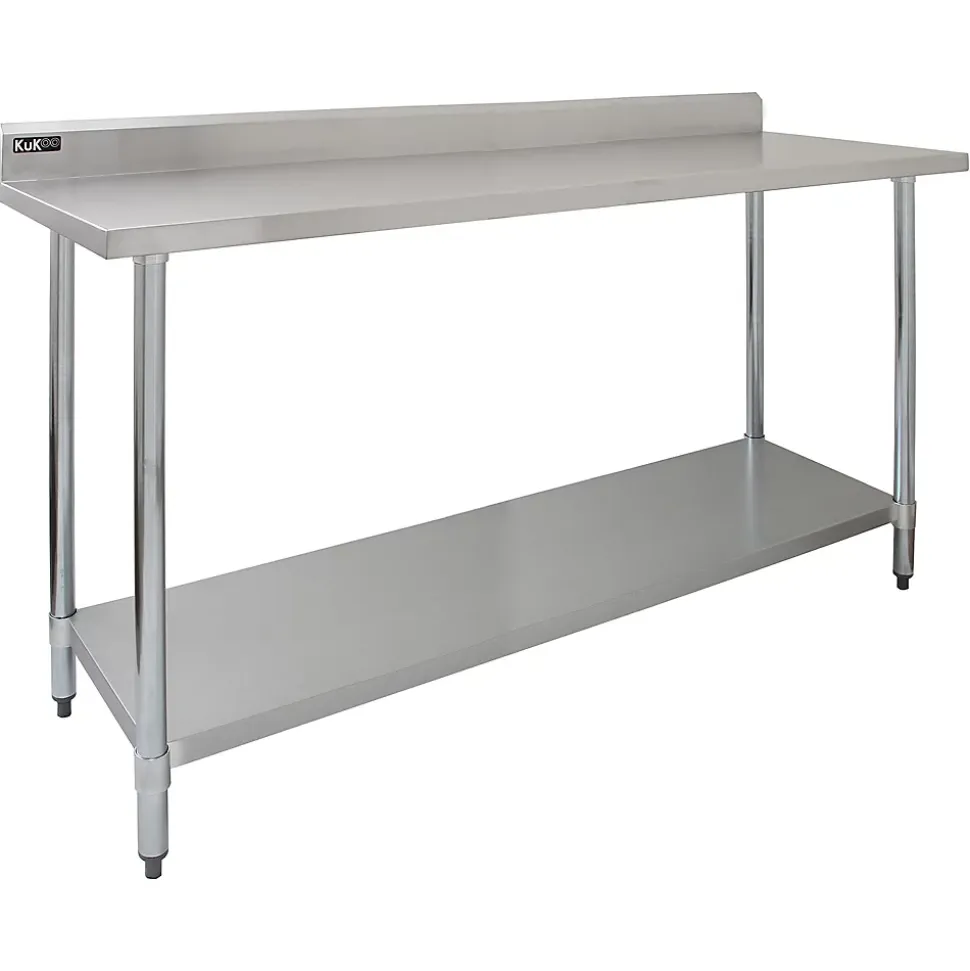 KuKoo Table de Travail en Inox - 180 x 60 x 90 cm