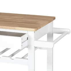 KWIT - Desserte à Roulettes Blanche avec Porte-Bouteilles