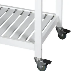 KWIT - Desserte à Roulettes Blanche avec Porte-Bouteilles