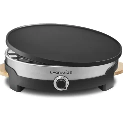 LAGRANGE Crépière Tradi' - 1500W - Plaque de 35cm - 1 grande louche, 1 répartiteur, 1 grande spatule et un rince répartiteur