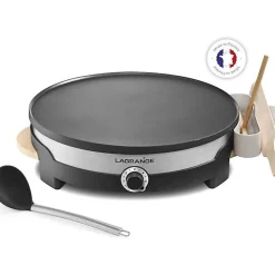 LAGRANGE Crépière Tradi' - 1500W - Plaque de 35cm - 1 grande louche, 1 répartiteur, 1 grande spatule et un rince répartiteur