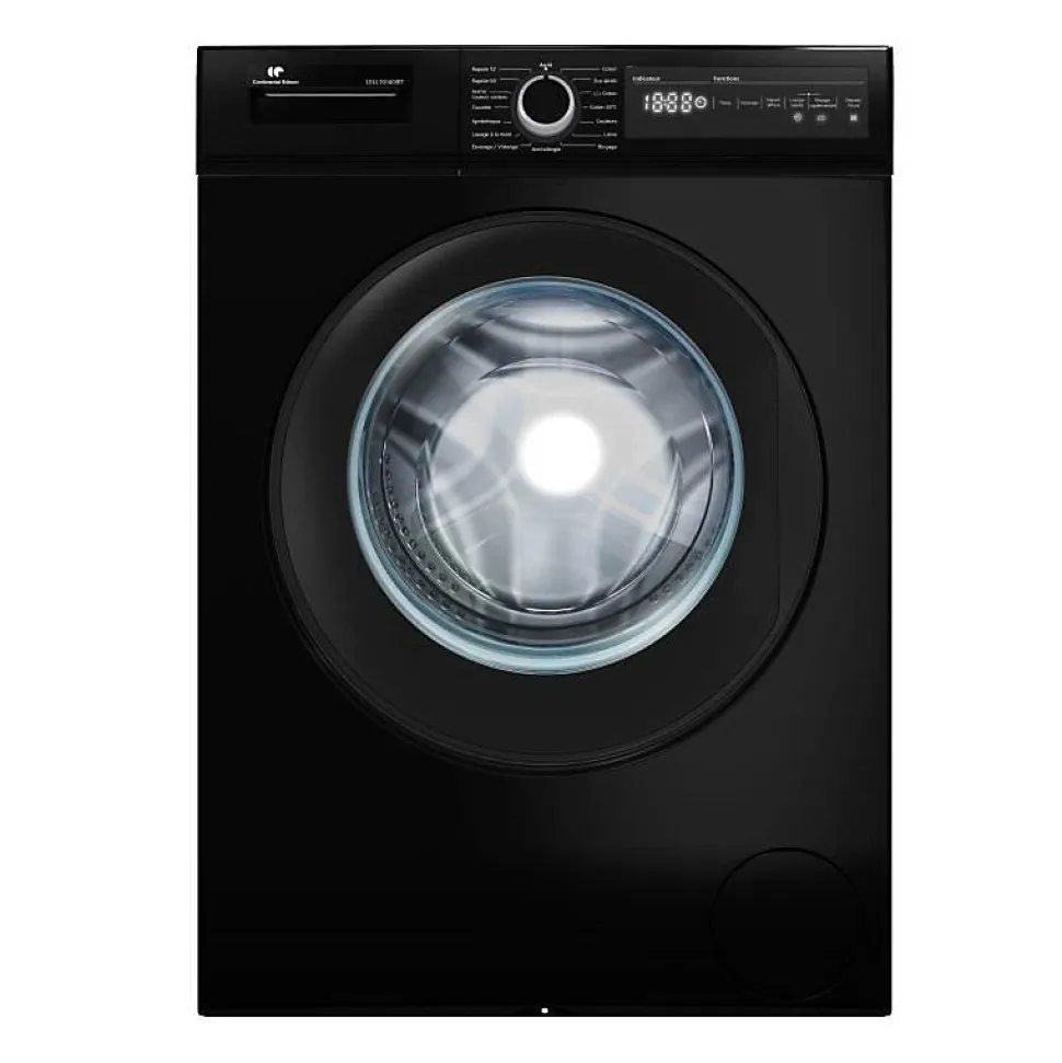 Lave-linge hublot CONTINENTAL EDISON CELL10140IBT - 10kg - Largeur 59,6 cm - moteur induction - noir mat