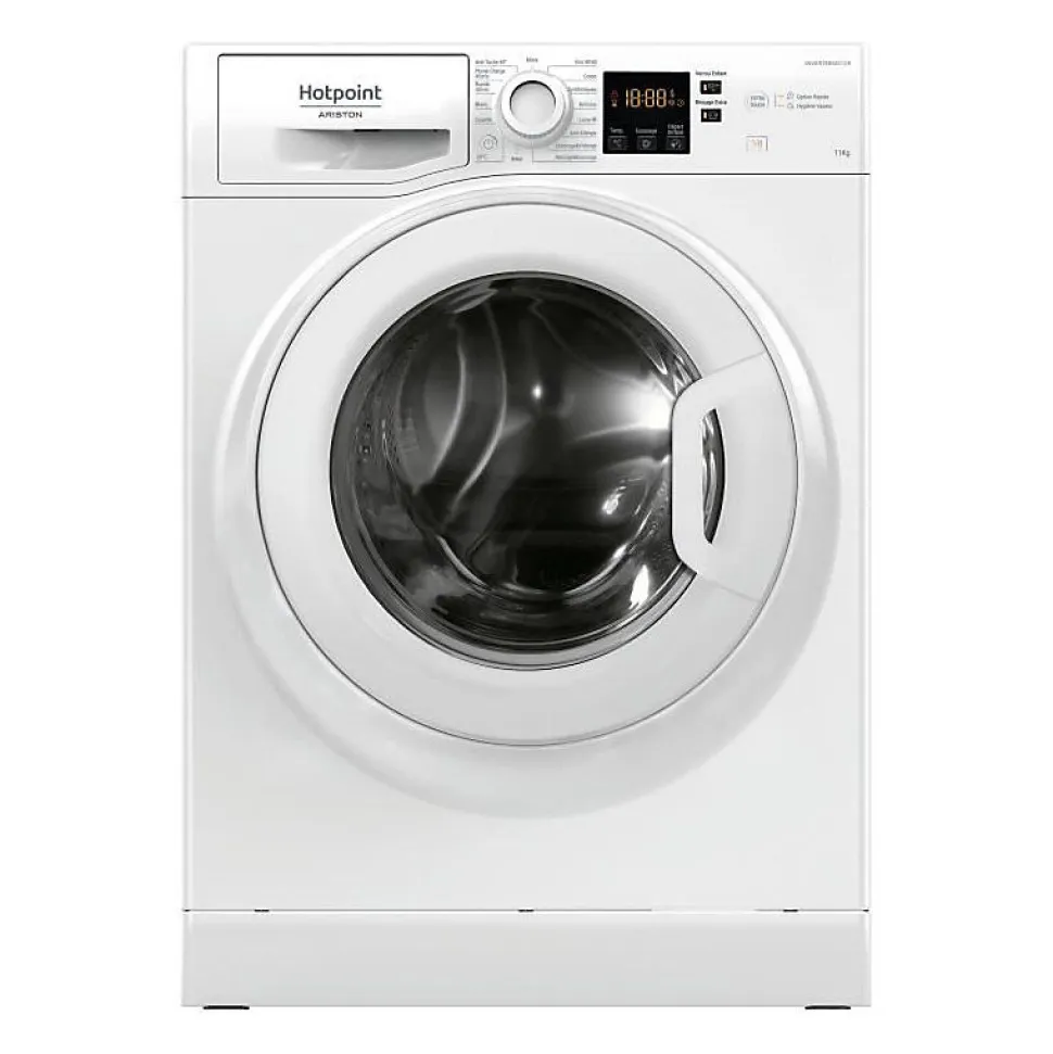 Lave-linge hublot HOTPOINT NS11469FWKFR - 11 kg - Induction - L60cm - 1400 trs/min - Classe A - Blanc