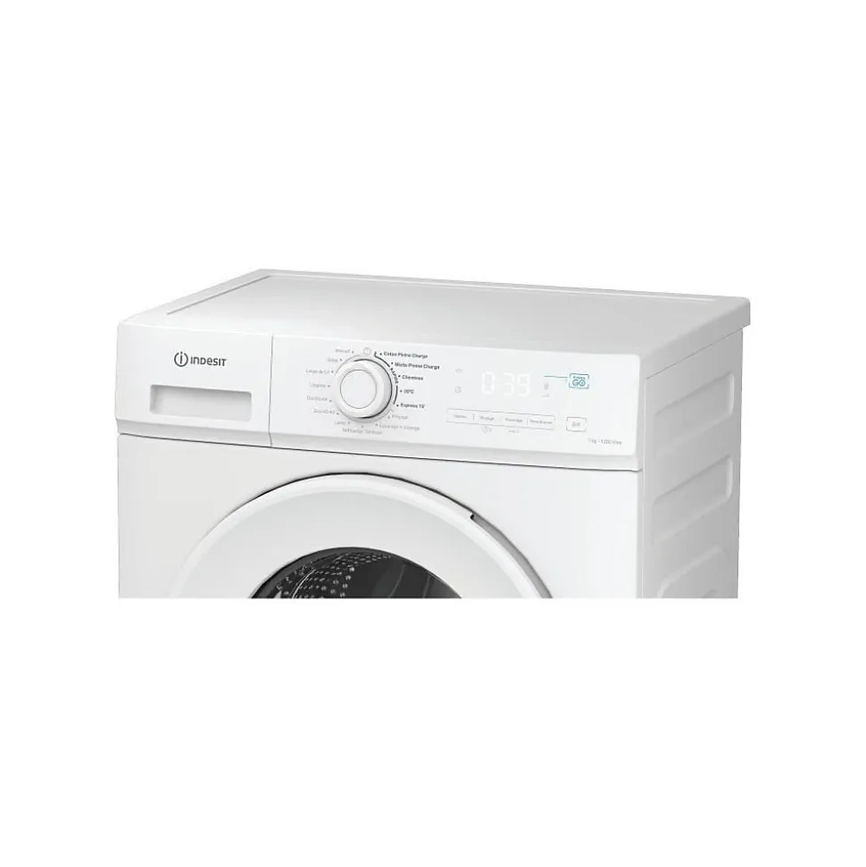 Lave-linge hublot INDESIT IMA762MYTIMEFR - 7 kg - Induction - 1200 trs/min - Push&Go - Classe A - Blanc