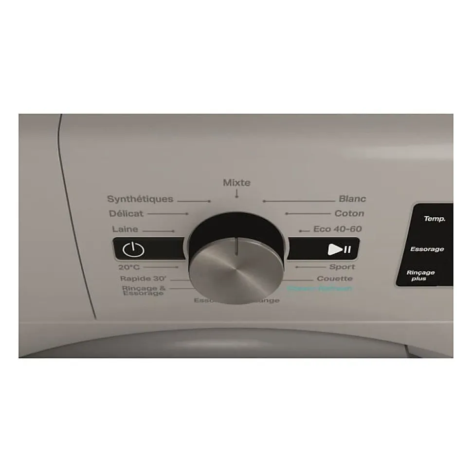 Lave-linge hublot WHIRLPOOL FFBP10489SBSVFR - 10 kg - Induction - L60cm - 1400 trs/min - Silver