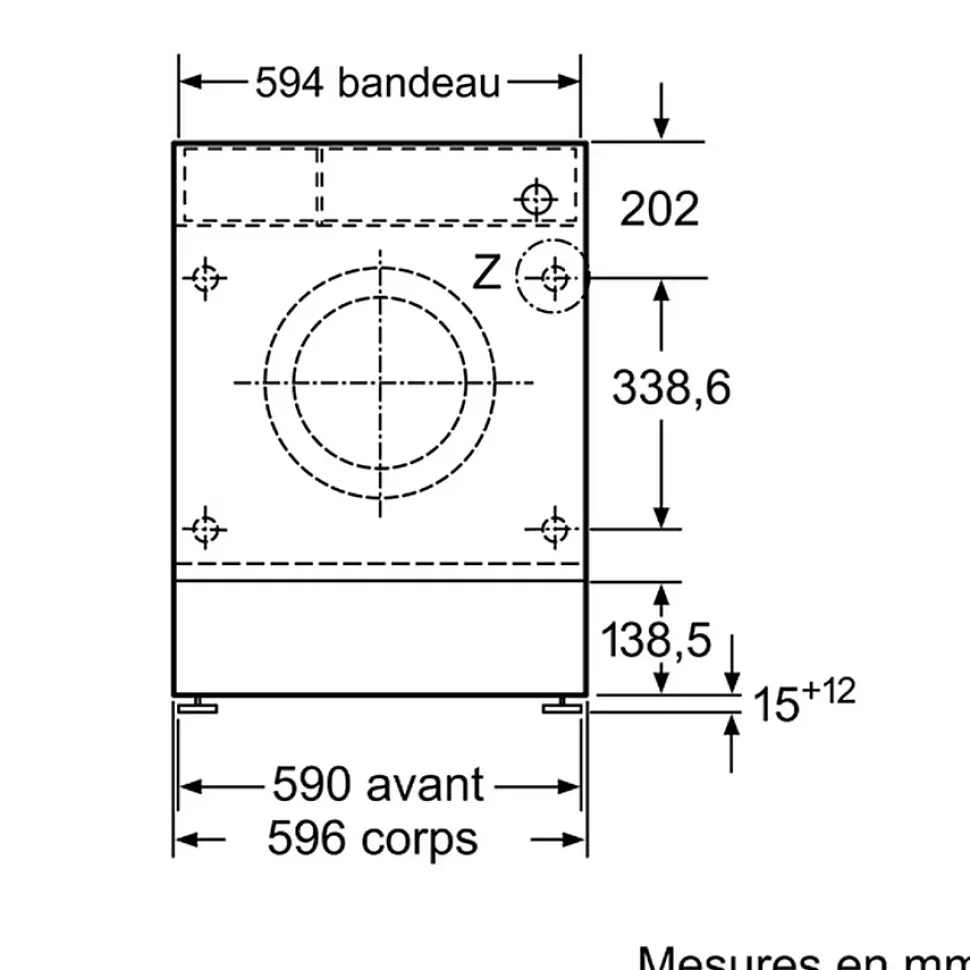 Lave-linge intégrable 8kg 1400 tours/min Siemens WI14W549FF iq700