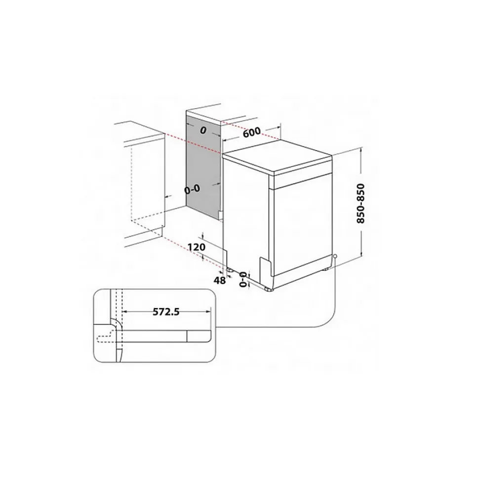 Lave-vaisselle 60cm 14 couverts 44db Whirlpool WFC3C34X
