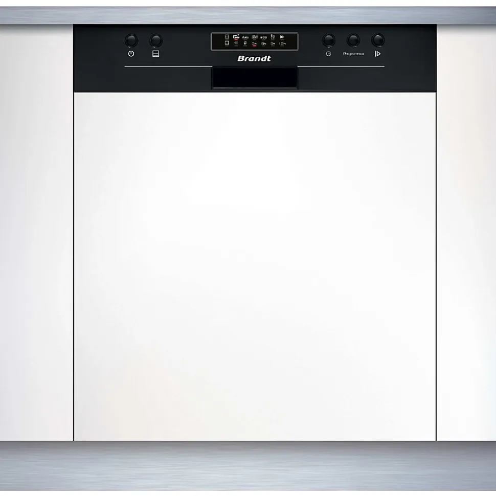 Lave-vaisselle 60cm 14 couverts 44db intégrable avec bandeau Brandt BDB424LB