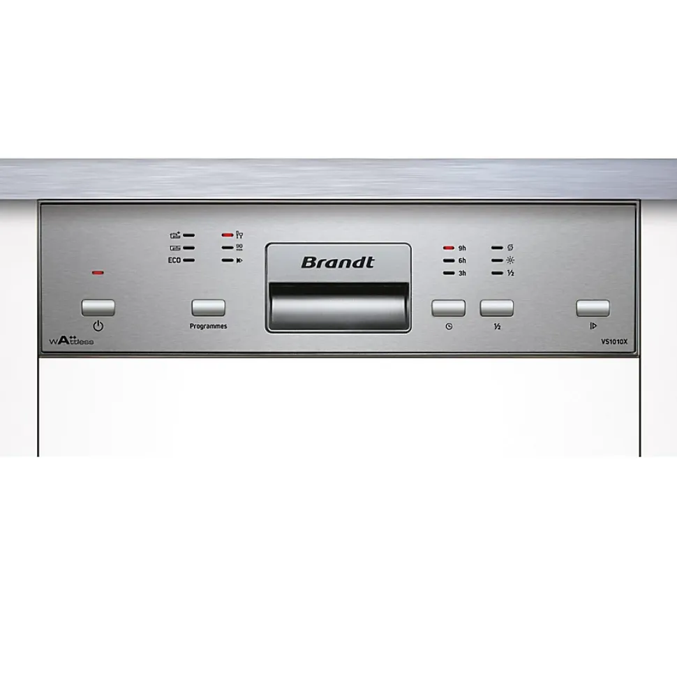 Lave-vaisselle 45cm 10 couverts 47db intégrable avec bandeau Brandt VS1010X