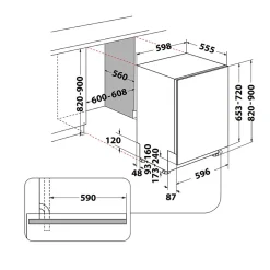 Lave-vaisselle 60cm 14 couverts 46db tout intégrable Indesit D2IHL326