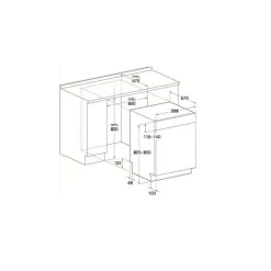 Lave-vaisselle 60cm 14 couverts 46db intégrable avec bandeau Whirlpool WBC3C26