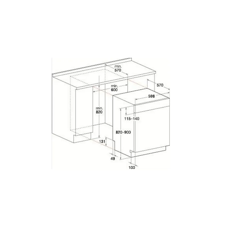 Lave-vaisselle 60cm 14 couverts 46db intégrable avec bandeau Whirlpool WBC3C26