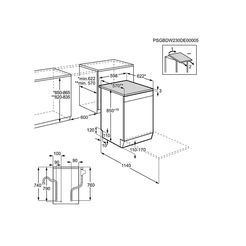 Lave-vaisselle 60cm 14 couverts 44db Electrolux ESM48310SX