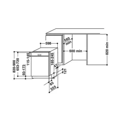 Lave-vaisselle encastrable WHIRLPOOL 14 Couverts 60cm D, WRIC3C34PE