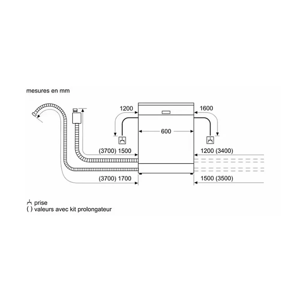 Lave-vaisselle intégrable BOSCH SMS2HTW02E SER2 - 14 couverts - Induction - L60cm - 43 dB - Blanc