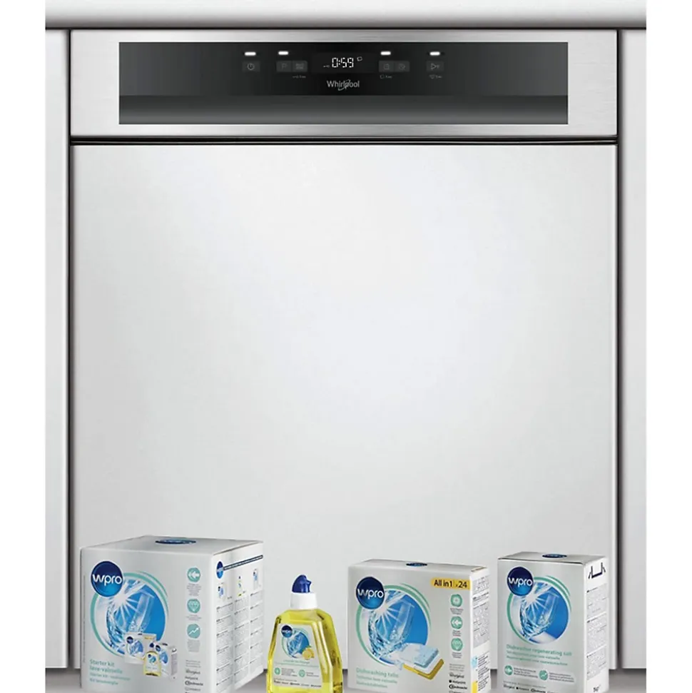 Lave-vaisselle intégrable encastrable bandeau Inox 46dB 14 couverts 60cm Moteur induction WHIRLPOOL