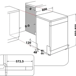 Lave-vaisselle pose libre WHIRLPOOL 14 Couverts 60cm D, WFC3C42PX