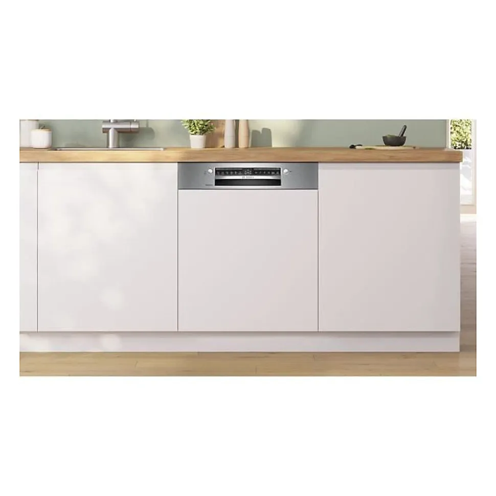 Lave-vaisselle semi-encastrable BOSCH SMI6ZCS10E SER6 - 14 couverts - Induction - L60cm - 40 dB - Classe B - Acier Brossé