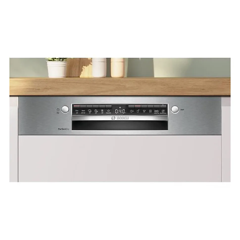 Lave-vaisselle semi-encastrable BOSCH SMI6ZCS10E SER6 - 14 couverts - Induction - L60cm - 40 dB - Classe B - Acier Brossé