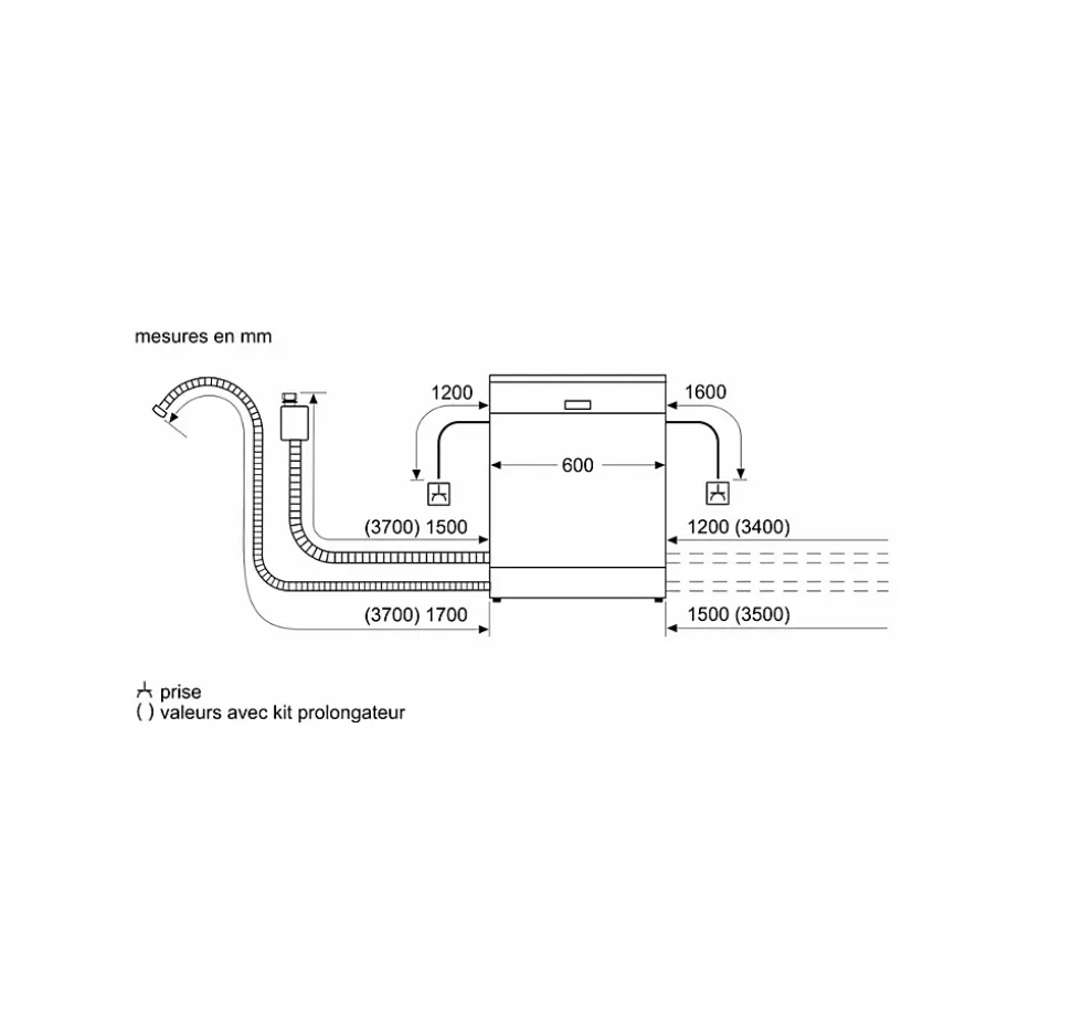 Lave-vaisselle semi-encastrable BOSCH SMI6ZCS10E SER6 - 14 couverts - Induction - L60cm - 40 dB - Classe B - Acier Brossé