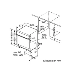Lave-vaisselle semi-encastrable BOSCH SMI6ZCS10E SER6 - 14 couverts - Induction - L60cm - 40 dB - Classe B - Acier Brossé