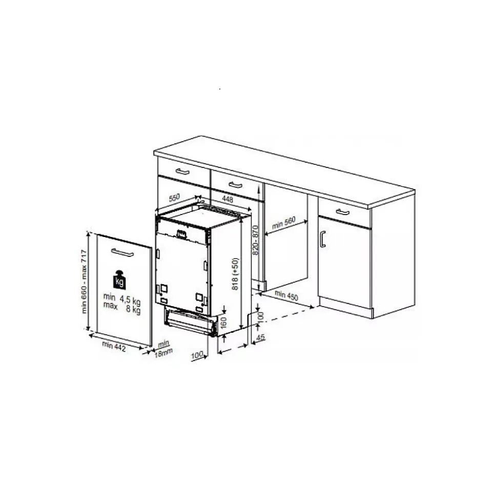 Lave-vaisselle tout intégré 45 cm BEKO BDIS38040A
