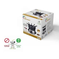 LITTLE BALANCE 8386 Fondue Elegance 8, Fondue électrique 8 personnes, Caquelon anti-adhésif 1,8 litres, 800 W, Inox brossé