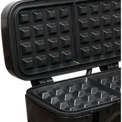 LITTLE BALANCE 8368 Speed'n Mixt 1200, Gaufrier & Grill 2 en 1, 1 plaque Gaufres, 1 plaque Gril interchangeables, 1200 W, Inox