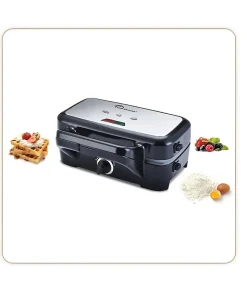 LITTLE BALANCE 8368 Speed'n Mixt 1200, Gaufrier & Grill 2 en 1, 1 plaque Gaufres, 1 plaque Gril interchangeables, 1200 W, Inox
