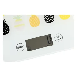 LITTLE BALANCE Balance de cuisine électronique 8341 Slim - 5 kg / 1 g - Plateau en verre trempé - Extra-plate - BD Ananas