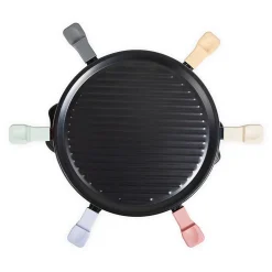 Livoo - Appareil à raclette 6 personnes DOC207P - 800W, plateau grill amovible, 29x29 cm, accessoires