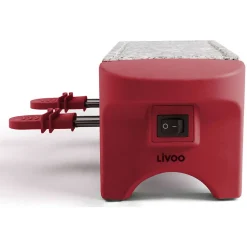 LIVOO DOC156RC - Appareil a raclette 2 personnes - 350W - Plateau amovible en granite - Pieds antidérapants - Rouge chili