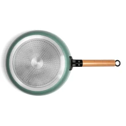 LIVOO MEP134V set de 2 poëles intérieur antiadhésif diamètre 24 et 28 cm poignée en bois