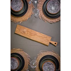 Longue planche à découper 60 cm en bois de teck avec manche - ELEA