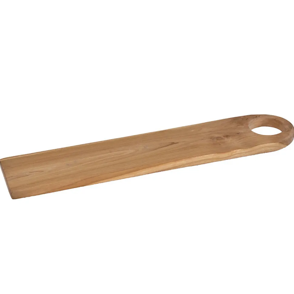 Longue planche à découper 61 cm bois de teck bout arrondi - STELLAR